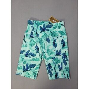 Oalka Womens Yoga Workout Athletic Shorts Pockets Leaf Green Xsmall